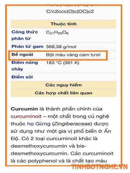 Curcumin có màu gì